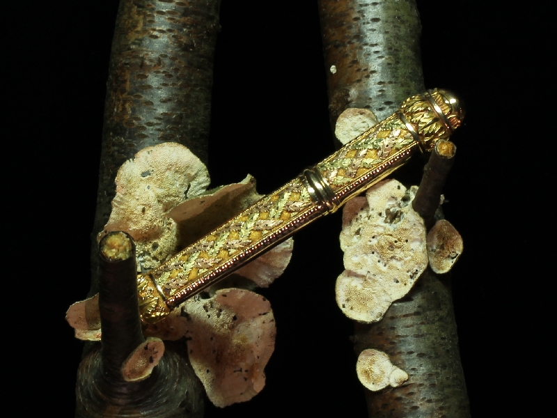 Impressive gold French pre-Victorian needle case with original needle (image 9 of 15)